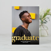 INVITATION EN ALUMINIUM DIPLÔMÉ DEUX PHOTOS (Debout devant)