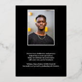 INVITATION EN ALUMINIUM DIPLÔMÉ DEUX PHOTOS (Verso)