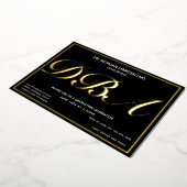 Invitation En Aluminium Diplômé d'or noir DBA (Rotation)