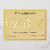 Invitation En Aluminium Diplômé d'or Tan DBA (Recto)