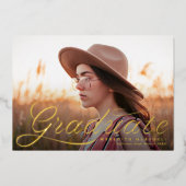 Invitation En Aluminium Diplômé du Ruban Classic Photo Graduate (Recto)