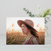 Invitation En Aluminium Diplômé du Ruban Classic Photo Graduate (Debout devant)