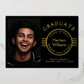 Invitation En Aluminium Diplômé en photographie moderne Gold (Recto)