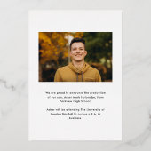 Invitation En Aluminium Diplômé en Script moderne Diplôme en photo simple (Verso)