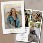 Invitation En Aluminium Diplômé en script photo noir blanc