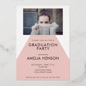 Invitation En Aluminium Diplômé moderne Dusty Pink 2 - Diplôme photo (Verso)