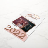 Invitation En Aluminium Diplômé moderne Dusty Pink 2 - Diplôme photo (Rotation)