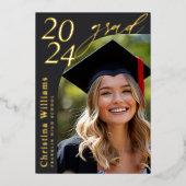 Invitation En Aluminium Diplômé Moderne Élégant Senior Photo Graduation (Recto)