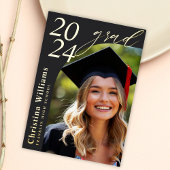 Invitation En Aluminium Diplômé Moderne Élégant Senior Photo Graduation