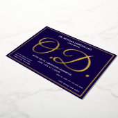 Invitation En Aluminium Diplômé Or Bleu OD (Rotation)
