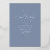 Invitation En Aluminium Diplôme photo de l'arc bleu poussiéreux (Verso)