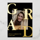 Invitation En Aluminium Diplôme photo moderne (Recto)