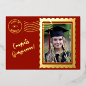 Invitation En Aluminium Diplômé Timbre Assez Joli (Recto)