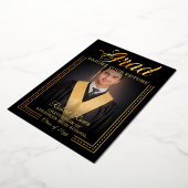 Invitation En Aluminium Diplômé. Touche dorée Éclairer votre avenir (Rotation)