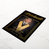 Invitation En Aluminium Diplômé. Touche dorée Éclairer votre avenir (Rotation)