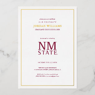 Invitation En Aluminium Diplômés de l'Université d'État du Nouveau-Mexique