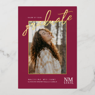 Invitation En Aluminium Diplômés de l'Université d'État du Nouveau-Mexique