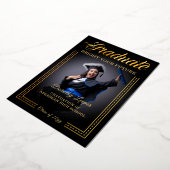 Invitation En Aluminium Diplômés, touche dorée égayer votre avenir (Rotation)