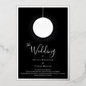 Invitation En Aluminium Disco Ball Black Silver Mariage (Recto)