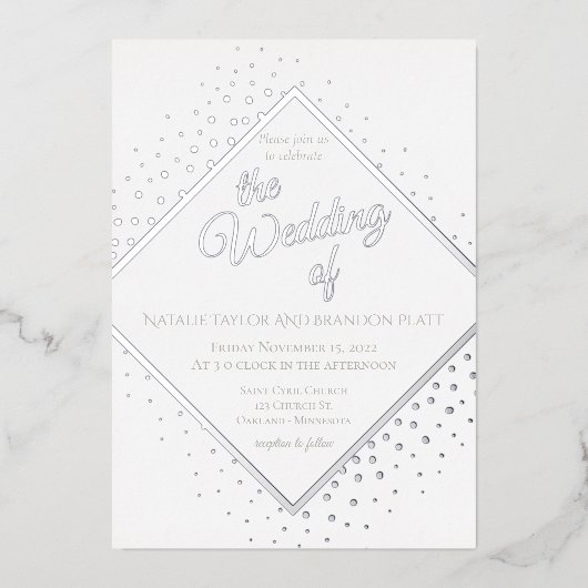 Invitation En Aluminium Disco Mariage Silver (Recto)