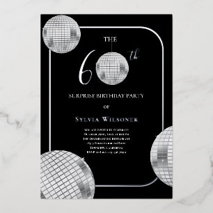 Invitation En Aluminium Disco Surprise 60e fête d'anniversaire