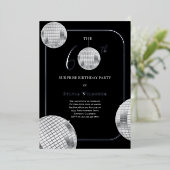 Invitation En Aluminium Disco Surprise 60e fête d'anniversaire (Debout devant)