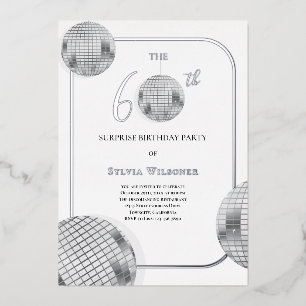Invitation En Aluminium Disco Surprise 60e fête d'anniversaire