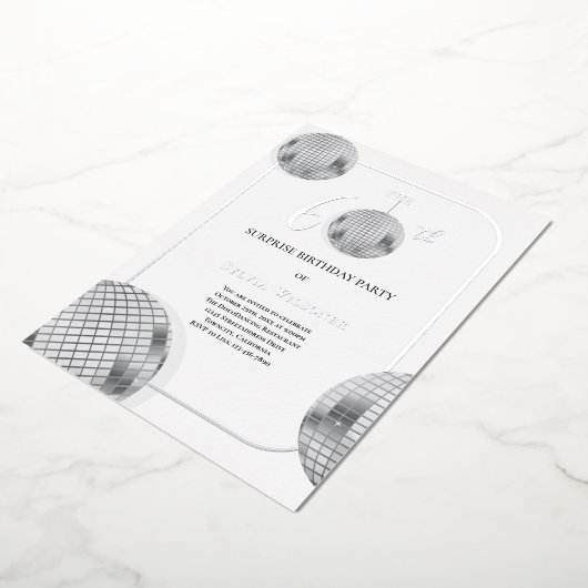 Invitation En Aluminium Disco Surprise 60e fête d'anniversaire (Rotation)