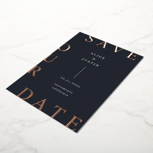 Invitation En Aluminium Disposition ultra moderne Bleu foncé Enregistrer l