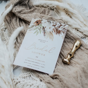 Invitation En Aluminium Divine Boho Floral Rose Gold Feuille Mariage