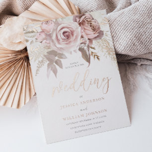 Invitation En Aluminium Divine Rose Gold Trending Modern Blush Mariage