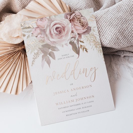 Invitation En Aluminium Divine Rose Gold Trending Modern Blush Mariage