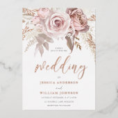 Invitation En Aluminium Divine Rose Gold Trending Modern Blush Mariage (Recto)