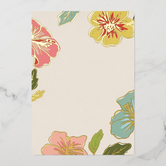 Invitation En Aluminium do-it-yourself Fleurs Hawaiiennes Aloha Blank avec (Recto)