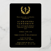 Invitation En Aluminium Docteur noir en médecine ostéopathique (Recto)