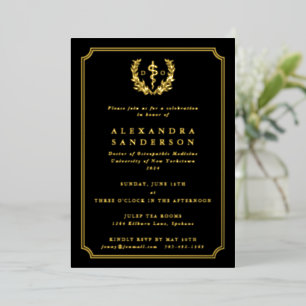 Invitation En Aluminium Docteur noir en médecine ostéopathique