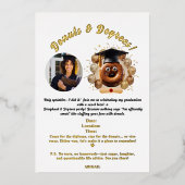 Invitation En Aluminium Donuts et Degrees Photo Graduation Party (Recto)