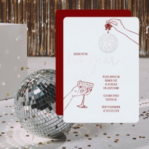 Invitation En Aluminium Doodle de fête du Nouvel An