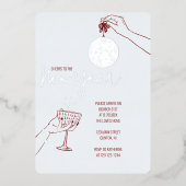 Invitation En Aluminium Doodle de la Soirée du Nouvel An (Recto)