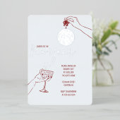 Invitation En Aluminium Doodle de la Soirée du Nouvel An (Debout devant)