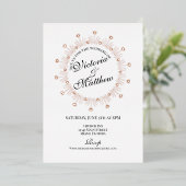 Invitation En Aluminium Doodle Hearts Frame Script Wedding (Debout devant)