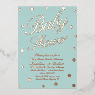 Invitation En Aluminium Dots en or Baby shower doux Pressé Foil Invitat