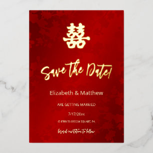 Invitation En Aluminium Double Bonheur de mariage chinois  
