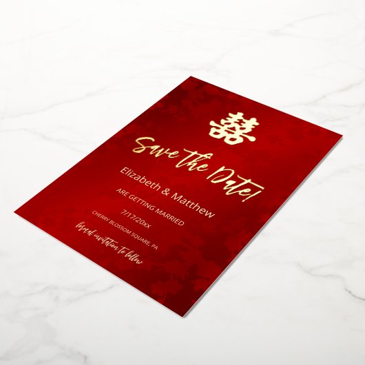 Invitation En Aluminium Double bonheur du Mariage chinois (Rotation)