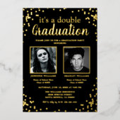 Invitation En Aluminium Double diplôme Deux photo (Recto)