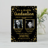 Invitation En Aluminium Double Diplôme Deux Photos (Debout devant)