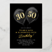 Invitation En Aluminium Double fête d'anniversaire (Recto)