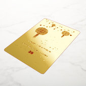 Invitation En Aluminium Double lanternes de bonheur Mariage chinois modern (Rotation)