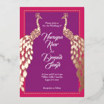 Invitation En Aluminium Double Peacocks or<br><div class="desc">Double Peacocks or</div>