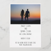 Invitation En Aluminium Double photo Enregistrer les dates avec (Verso)